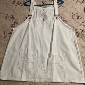 White Denim Overall Dress